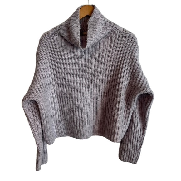 LA VIE x REBECCA TAYLOR Wool Yak Ribbed Turtleneck Chunky Knit Pullover Sweater - Picture 2 of 9